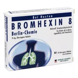 BROMHEXIN 8 Berlin Chemie overtrukne tabletter, 20 stk