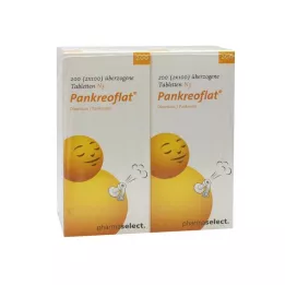 PANKREOFLAT overtrukne tabletter, 200 stk