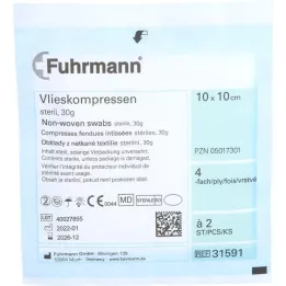 VLIESKOMPRESSEN steril 10x10 cm 4-fold, 50X2 stk