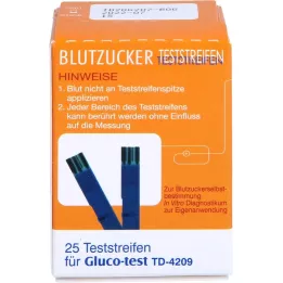 GLUCO TEST Blodsukkerteststrimler, 25 stk