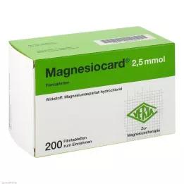MAGNESIOCARD 2,5 mmol filmovertrukne tabletter, 200 stk