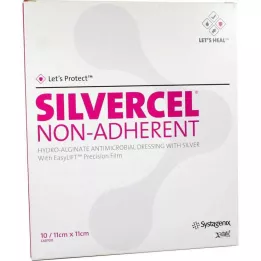 SILVERCEL ikke-klæbende kompresser 11x11 cm, 10 stk