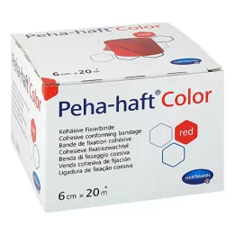PEHA-HAFT Farvefikseringsbandage 6 cmx20 m rød, 1 stk