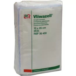 VLIWAZELL Absorberende kompresser usterile 15x25 cm, 25 stk