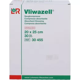 VLIWAZELL Absorberende kompresser sterile 20x25 cm, 30 stk