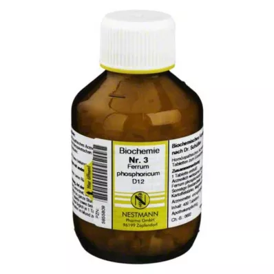 BIOCHEMIE 3 Ferrum phosphoricum D 12 tabletter, 400 stk BIOCHEMIE 3 Ferrum phosphoricum D 12 tabletter, 400 stk