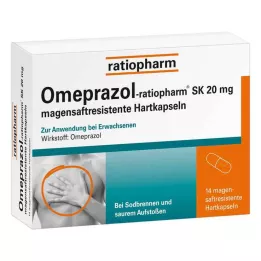 OMEPRAZOL-ratiopharm SK 20 mg gastro-resistente hårde kapsler, 14 stk