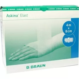 ASKINA Elastisk bandage 8 cmx4 m cellofanbelagt, 1 stk
