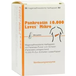 PANKREATIN 10.000 Laves mikromavesaft hårde kapsler, 50 stk