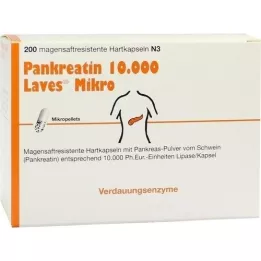 PANKREATIN 10.000 Laves mikromavesaft hårde kapsler, 200 stk