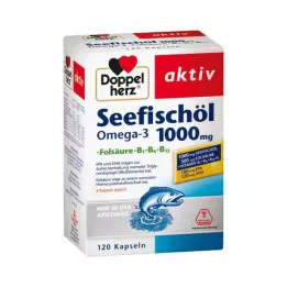 DOPPELHERZ Havfiskeolie Omega-3 1.000 mg+Fols.Caps., 120 stk