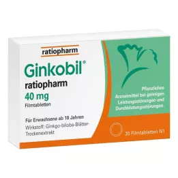 GINKOBIL-ratiopharm 40 mg filmovertrukne tabletter, 30 stk