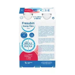 FRESUBIN ENERGY Fiber DRINK Jordbær drikkeflaske 6X4X200 ml