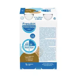 FRESUBIN PROTEIN Energi DRINK Cappuccino drikkeflaske, 4X200 ml