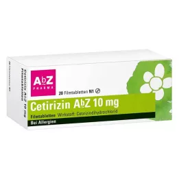 CETIRIZIN AbZ 10 mg filmovertrukne tabletter, 20 stk