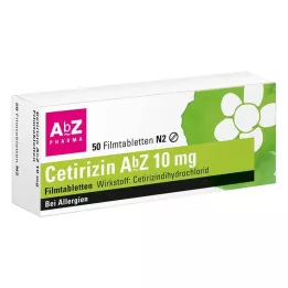 CETIRIZIN AbZ 10 mg filmovertrukne tabletter, 50 stk
