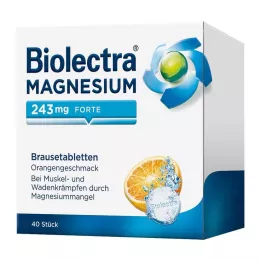 BIOLECTRA Magnesium 243 mg forte Orange brusetabletter, 40 stk