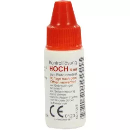 GLUCO TEST Plus kontrolopløsning høj, 4 ml