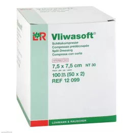 VLIWASOFT Spaltekompresser 7,5x7,5 cm sterile 4l., 50X2 stk