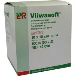 VLIWASOFT Slidskompresser 10x10 cm steril 4-lags, 50X2 stk