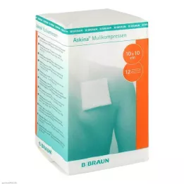 ASKINA Gaze kompresser 10x10 cm ikke-sterile 12-lags, 100 stk