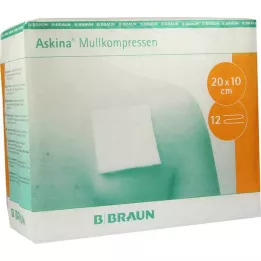 ASKINA Gaze komprimerer 10x20 cm usterile 12-lags, 100 stk