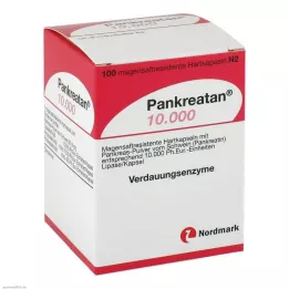 PANKREATAN 10.000 gastro-resistente hårde kapsler, 100 stk