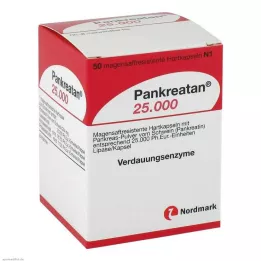PANKREATAN 25.000 gastro-resistente hårde kapsler, 50 stk