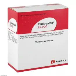 PANKREATAN 25.000 gastro-resistente hårde kapsler, 200 stk