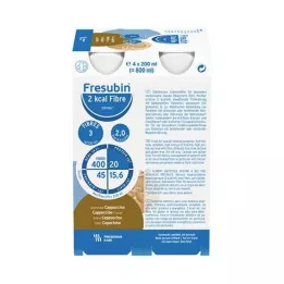 FRESUBIN 2 kcal Fiber DRINK Cappuccino drikkeflaske, 4X200 ml