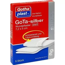 GOTA SILBER Sårplaster 5x7,2 cm steril, 5 stk