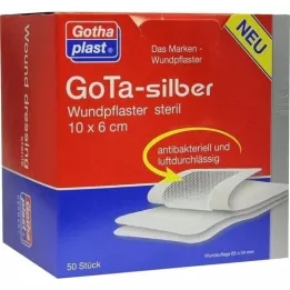 GOTA SILBER Sårplaster 6x10 cm steril, 50 stk