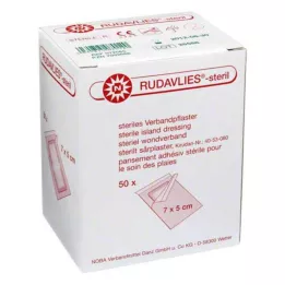 RUDAVLIES-steril bandageplaster 5x7 cm, 50 stk