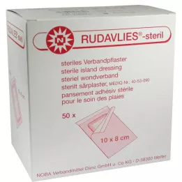 RUDAVLIES-steril bandageplaster 8x10 cm, 50 stk