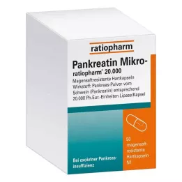 PANKREATIN Mikro-forhold.20.000 gastro-resistente hårde kapsler, 50 stk
