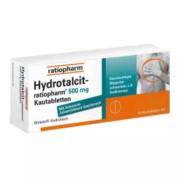 HYDROTALCIT-ratiopharm 500 mg tyggetabletter, 50 stk