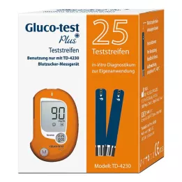 GLUCO TEST Plus blodsukkerteststrimler, 25 stk