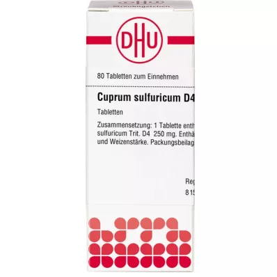 CUPRUM SULFURICUM D 4 tabletter, 80 stk