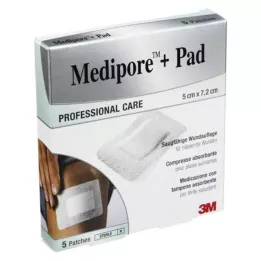 MEDIPORE+Pad 3M 5x7,2cm 3562NP gips, 5 stk