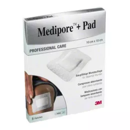 MEDIPORE+Pad 3M 10x10cm 3566NP gips, 5 stk