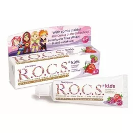 ROCS Hindbær + jordbærtandpasta til børn, 45 g