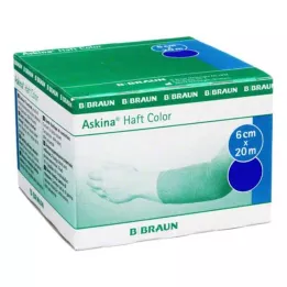 ASKINA Klæbende bandage farve 6 cmx20 m blå, 1 stk