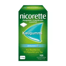 NICORETTE Tyggegummi 2 mg hvidmynte, 105 stk