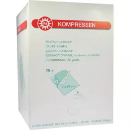 MULLKOMPRESSEN 10x10 cm steril 8-vejs, 25X5 stk