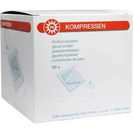 MULLKOMPRESSEN 10x10 cm steril 12-vejs, 60 stk