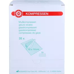 MULLKOMPRESSEN 10x10 cm steril 16-vejs, 35X2 stk