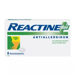 REACTINE duo tabletter med forsinket frigivelse, 6 stk
