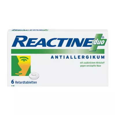 REACTINE duo tabletter med forsinket frigivelse, 6 stk