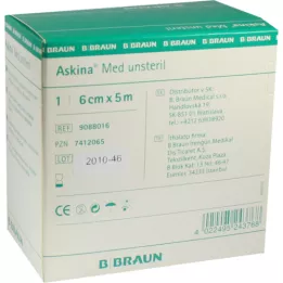 ASKINA Med sårforbinding 6 cmx5 m ikke-steril, 1 stk
