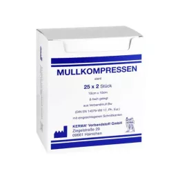 MULLKOMPRESSEN 10x10 cm steril 8-fold BW, 25X2 stk